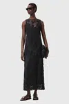 Šaty AllSaints RYE černá barva, maxi, přiléhavé, W130DC