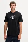 Bavlněné tričko Calvin Klein Jeans pánské, černá barva, s potiskem, LV04RC857G