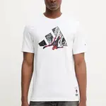 Bavlněné tričko adidas Spiderman pánské, bílá barva, s potiskem, JW8842