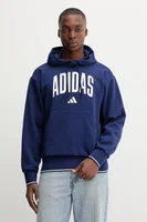 Mikina adidas Collegiate pánská, tmavomodrá barva, s kapucí, s potiskem, KC3874