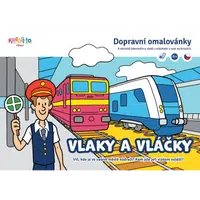 Vlaky a vláčky - Dopravní omalovánka A5