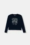 Dětské tričko s dlouhým rukávem Guess tmavomodrá barva, J5YI20 K6YW4