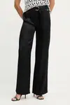 Kalhoty Marciano Guess IVA dámské, černá barva, široké, high waist, 5YGB17 7350A