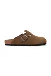 Semišové pantofle Birkenstock Boston dámské, hnědá barva, 1030861
