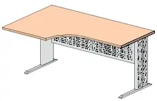 LENZA Express - Psací stůl s kovovou podnoží 160x90x76 L/R