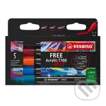 Akrylový popisovač STABILO FREE Acrylic - kulatý hrot 2-3 mm - sada Urban 5 ks