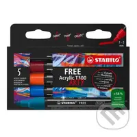 Akrylový popisovač STABILO FREE Acrylic - kulatý hrot 2-3 mm - sada Urban 5 ks