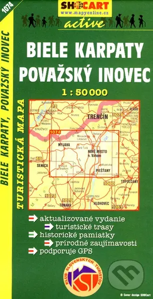 Biele Karpaty, Považský Inovec 1:50 000 (Aktualizované vydanie - Turistická mapa 1074)