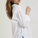 Dámská Oversize košile MOODO s 3/4 rukávem - bílá