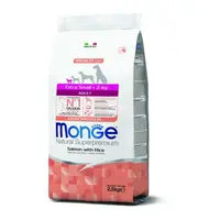 MONGE Natural Superpremium Extra Small Adult 2,5kg monoproteínové krmivo losos/ryža pre dospelých psov veľmi malých plemien