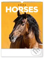 NOTIQUE Nástěnný kalendář Horses (Koně) 2026 (univerzální kalendárium)