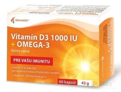 Noventis Vitamín D3 1000 IU + Omega-3