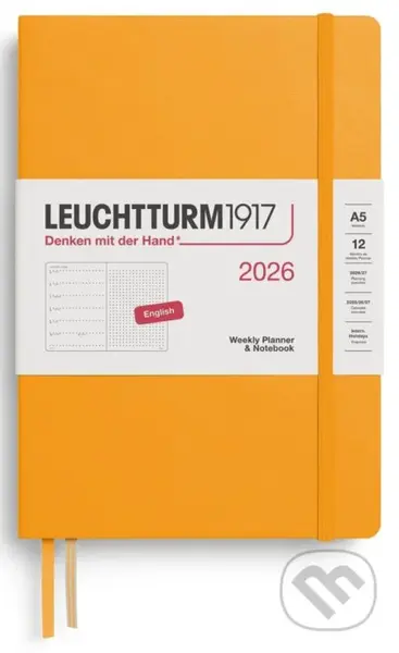Weekly Planner & Notebook 2026 Medium (A5) Rising Sun - tečkovaný