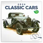 NOTIQUE Nástenný poznámkový kalendár Classic Cars 2026
