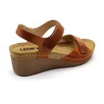 Leon 1041 Zdravotné celokožené sandále na platforme 37 - 24cm, hnedá, 6,5 cm