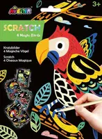 Škrabací obrázky 4 ks - Ptáci