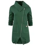 Pri Thin long sweatshirt with a diagonal zipper and a BEATA neck warmer