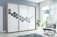 Šatní skříň Ska A23 XL Barva korpusu: Dub - sonoma, Rozměry: 278 cm, Dveře: Bílé