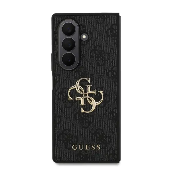 Zadní kryt Guess PU 4G Metal Logo pro Samsung Galaxy Z Fold7, černá