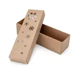 25 ks - Dárková krabice dno + víko s laserovým motivem vloček 340x90x90