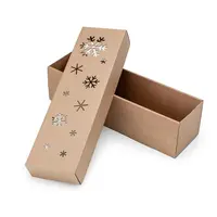 25 ks - Dárková krabice dno + víko s laserovým motivem vloček 340x90x90