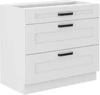 Spodní skříňka Luna 80 D 3S BB - Premium Box Barva korpusu: Bílá, Barva dvířek: Bílá