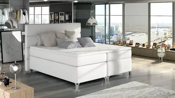Boxspring Amadeo Rozměr: 160 x 200 cm, látka: Soft 17, Varianta: S LED osvětlení