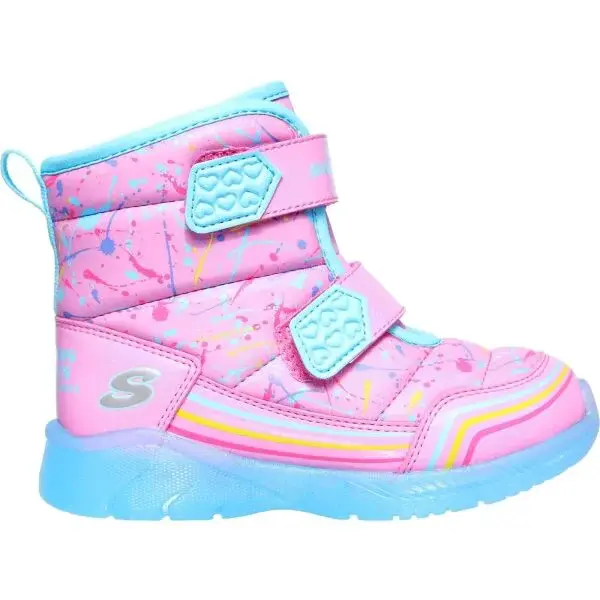 Skechers ILLUMI-BRIGHTS-POWER PAINT Dievčenská zimná obuv, ružová, veľkosť