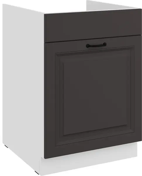 Spodní skříňka pod dřez Stilo 60 ZL 1S BB - Premium Box Barva korpusu: Bílá, Barva dvířek: Grafit