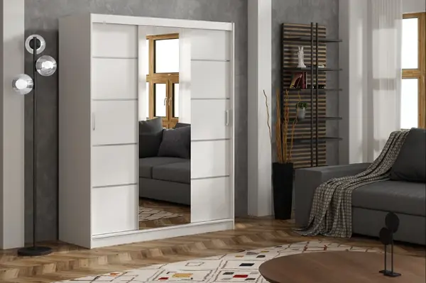 Šatní skříň Rico 3 Barva korpusu: Bílá, Rozměry: 180 cm