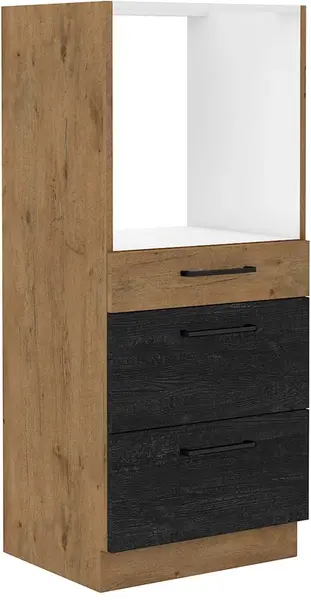 Vyšší spodní skříňka pro vestavnou troubu Vigo 60 DPS-145 3S BB - Premium Box Barva korpusu: Dub Lancelot, Barva dvířek: Dark wood