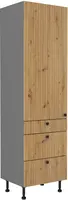 Vysoká potravinová skříňka Ava 60 DKS-215 3S1F - Premium Box Barva korpusu: Antracit, Barva dvířek: Dub Artisan