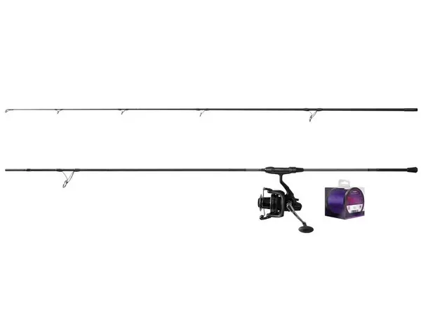 Delphin kaprařský set corsablack nero prut 3,6 m 3 lb 2-díl + naviják 8t + vlasec 0,30 mm