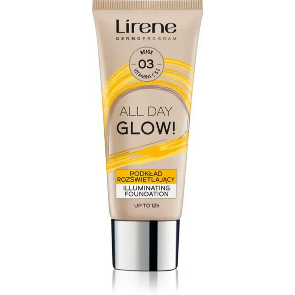Lirene Vitamin C rozjasňující fluidní make-up pro dlouhotrvající efekt odstín 03 Beige 30 ml