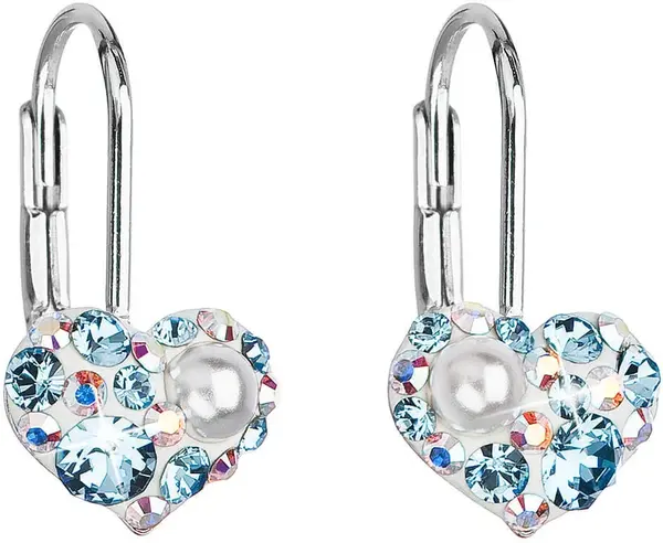 Evolution Group - Pavona Srdíčkové náušnice s krystaly Swarovski 31125.9 aqua