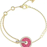 Guess Fashion pozlacený náramek se zirkony Love Guess JUBB04078JWYGFC 21 cm