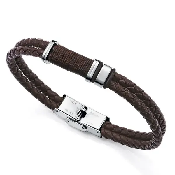 Viceroy Dvojitý kožený náramek pro muže Magnum 14129P01011