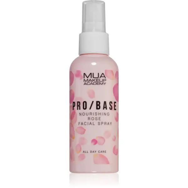 MUA Makeup Academy PRO/BASE Rose pleťová mlha pro fixaci make-upu s růžovou vodou 70 ml