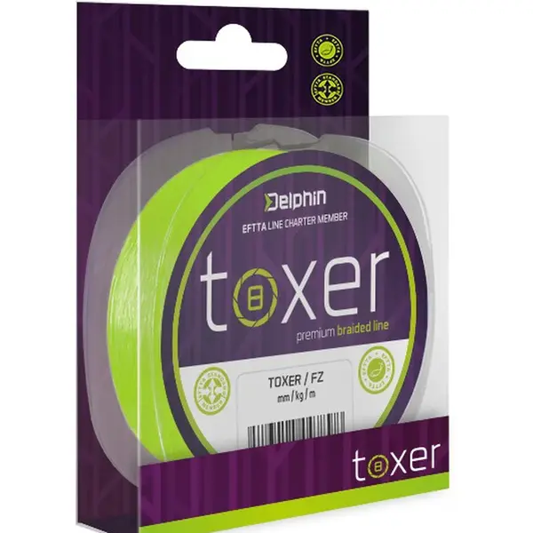 Delphin splétaná šňůra toxer fluo zelená - 0,20 mm 11 kg 150 m