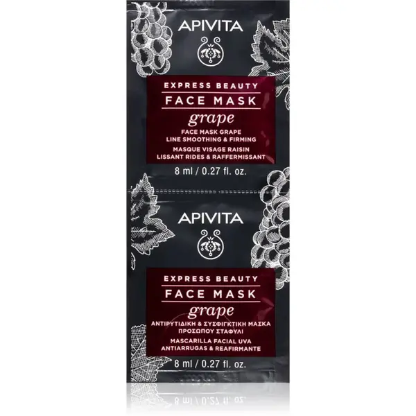 Apivita Express Beauty Firming Face Mask Grape protivrásková a zpevňující pleťová maska 2x8 ml