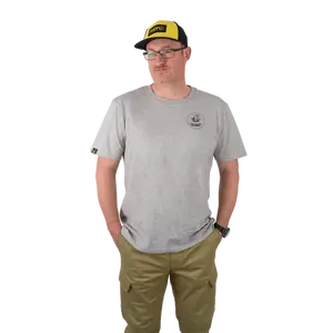 Black cat tričko grey marl t-shirt - s