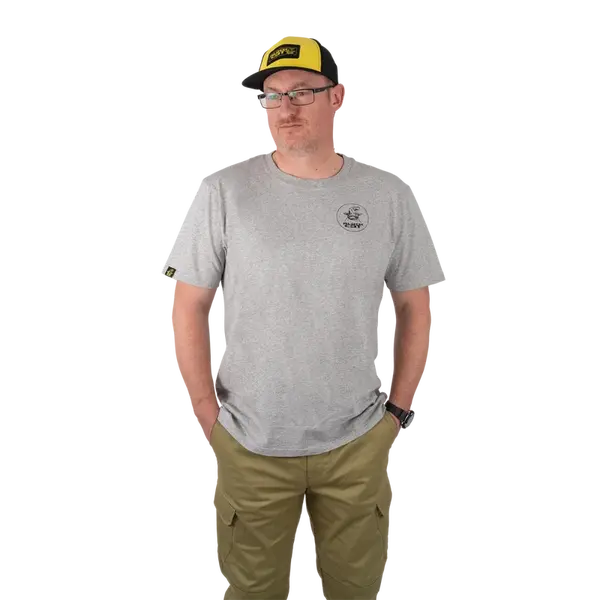 Black cat tričko grey marl t-shirt - s