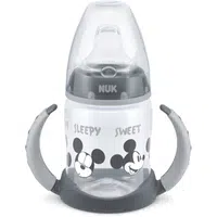 NUK First Choice Mickey Mouse tréninkový hrnek s držadly 6m+ Grey 150 ml