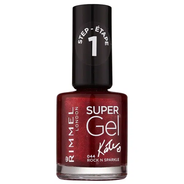 Rimmel Super Gel By Kate gelový lak na nehty bez užití UV/LED lampy odstín 044 Rock n Sparkle 12 ml