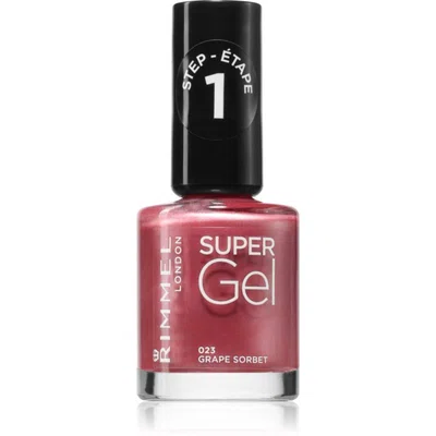 Rimmel Super Gel gelový lak na nehty bez užití UV/LED lampy odstín 023 Grape Sorbet 12 ml