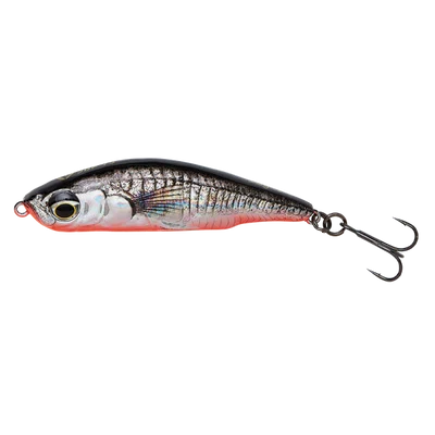 Savage gear wobler 3d sticklebait pencil sinking black red - 7,5 cm 13 g