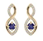 Troli Okouzlující pozlacené náušnice s modrými zirkony PO/SE09089B