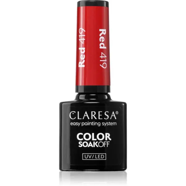 Claresa SoakOff UV/LED Color Warm Feelings gelový lak na nehty odstín Red 419 5 g