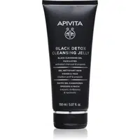 Apivita Cleansing Black Detox Cleansing Gel čisticí gel s aktivním uhlím na obličej a oči 150 ml