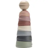 BIBS Wobbly Tower skládací věž Pastel Rainbow 6 m+ 8 ks